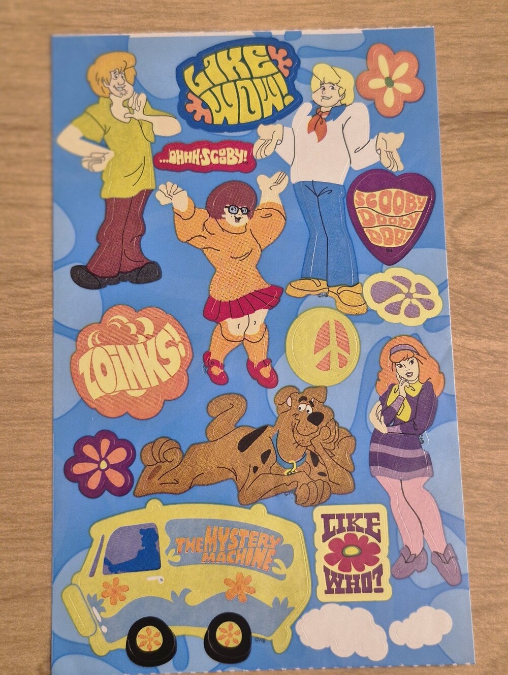 Scooby-Doo Blue Themed Sticker Sheet - Licensed Character Décor